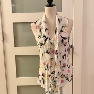 Bar III Floral Sleeveless Blouse - White, Pink, Yellow